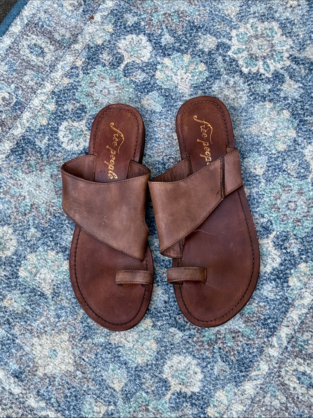 Free People Leather Toe Loop Sandals